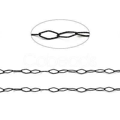 304 Stainless Steel Textured Horse Eye Link Chains CHS-I020-01B-EB-1