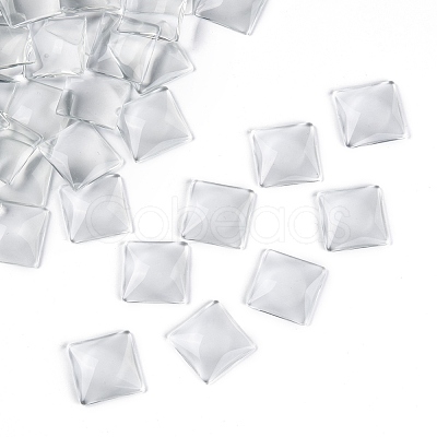 Transparent Glass Square Cabochons X-GGLA-A001-30mm-1