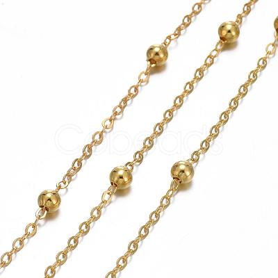 Brass Flat Oval Cable Chains X-CHC018Y-G-1