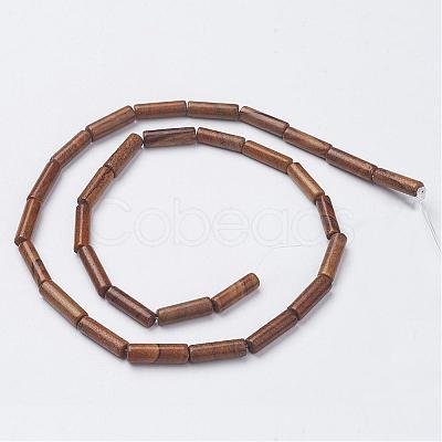 Natural Wood Lace Stone Beads Strands G-G968-F10-1