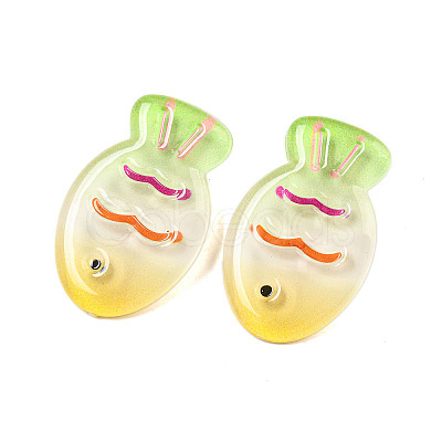 Summer Fish Resin Alligator Hair Clips AJEW-U004-03C-1