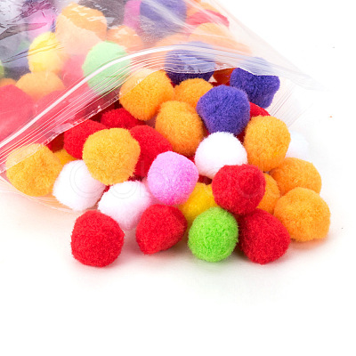 30mm Multicolor Assorted Pom Poms Balls About 250pcs for DIY Doll Craft Party Decoration AJEW-PH0001-30mm-M-1