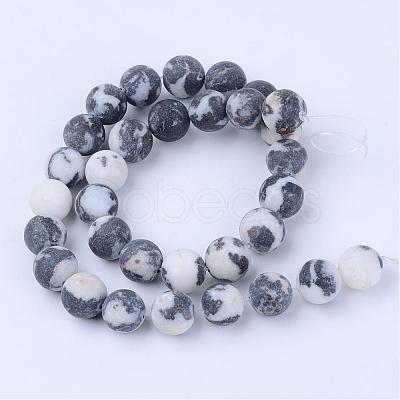 Natural Zebra Jasper Beads Strands G-Q462-8mm-01-1