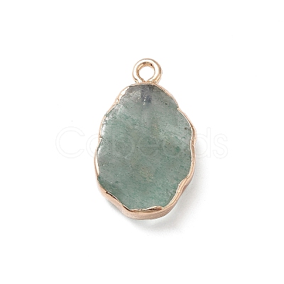 Natural Green Strawberry Quartz Pendants G-K333-01G-1