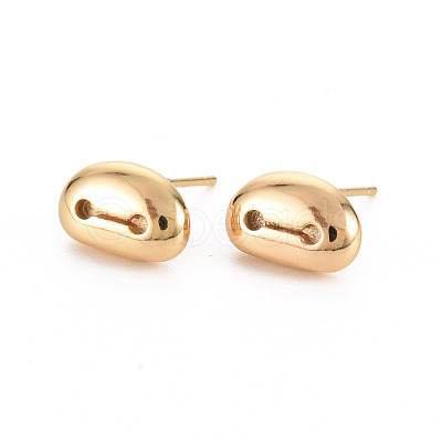 Oval Brass Earring Findings KK-S356-440-NF-1