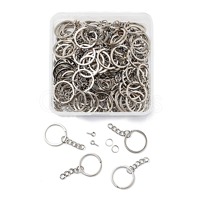 300Pcs 3 Style DIY 25mm Keychain Clasps Set DIY-YW0002-05P-1