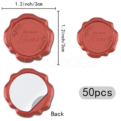 CRASPIRE 50Pcs Adhesive Wax Seal Stickers DIY-CP0010-16A-1