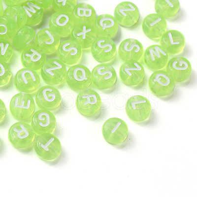 Transparent Lawn Green Acrylic Beads TACR-YW0001-08H-1