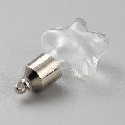 Clear Glass Bottle Pendants GLAA-WH0035-33A-1