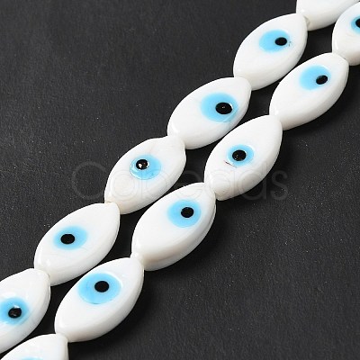 Handmade Evil Eye Lampwork Beads Strands LAMP-G154-06K-1