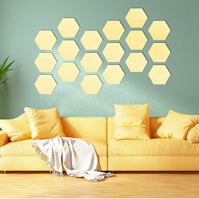 Acrylic Hexagon Mirror Wall Decor DIY-WH0221-30B-1