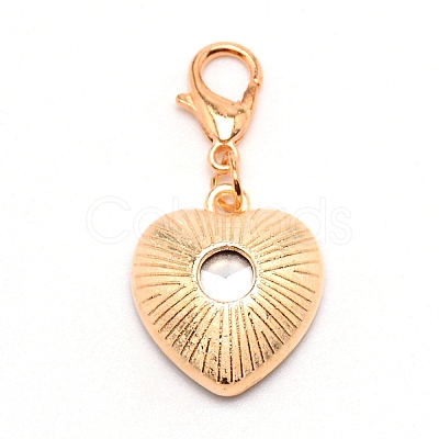 Heart Glass Pendant Decorations HJEW-WH0036-19C-1