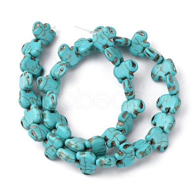 Synthetic Turquoise Beads Strands G-WH0018-017A-1