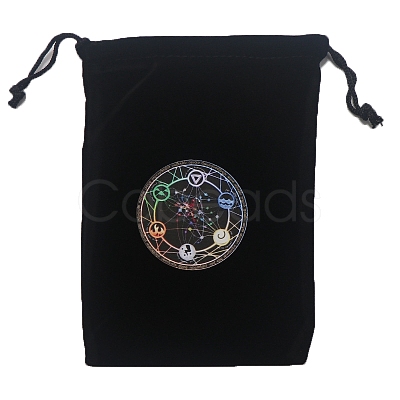 Velvet Tarot Cards Storage Drawstring Bags PW-WGD1949-07-1