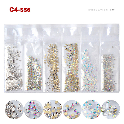 Glass Rhinestone Flat Back Cabochons MRMJ-T009-034C-SS6-1