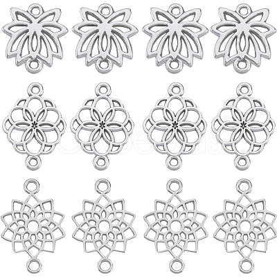 SUNNYCLUE 90Pcs 3 Styles Tibetan Style Alloy Connector Charms FIND-SC0007-88-1