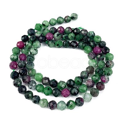 Natural Ruby in Zoisite Beads Strands G-L597-C02-03-1