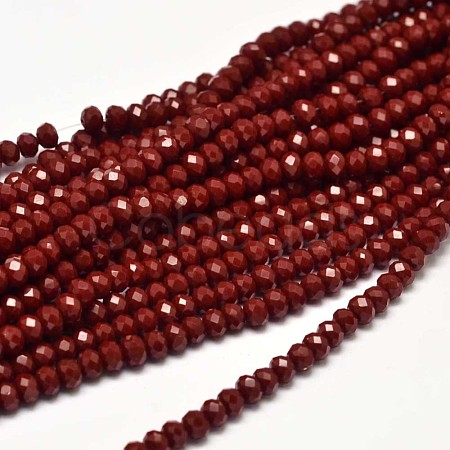 Faceted Rondelle Glass Beads Strands X-GLAA-I033-4mm-26-1