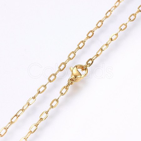 304 Stainless Steel Cable Chains Necklaces MAK-L015-36B-1
