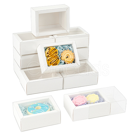 Foldable Paper Drawer Boxes with Clear Plastic Cover CON-WH0095-68B-03-1