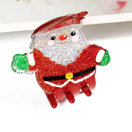 Christmas Glitter Acrylic Claw Hair Clips PW-WG53E0C-06-1