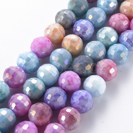 Opaque Baking Painted Glass Beads Strands X-EGLA-N006-005I-1
