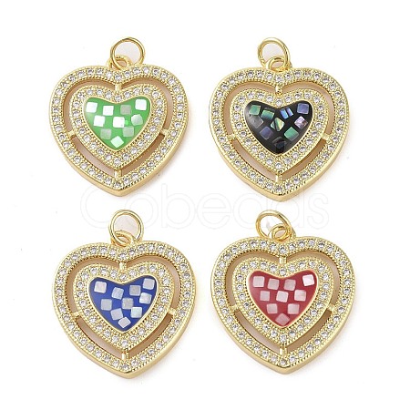 Brass Micro Pave Clear Cubic Zirconia Pendants KK-Q813-02G-1