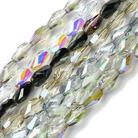 Transparent Electroplate Glass Beads Strands GLAA-K064-03A-1