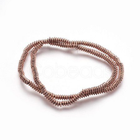 Electroplated Non-magnetic Synthetic Hematite Beads Strands G-P401-10RG-1