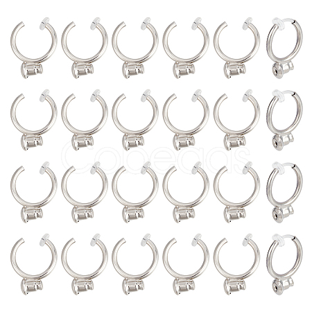 Unicraftale 12Pairs Brass & Resin Clip-on Earring Findings FIND-UN0002-42-1