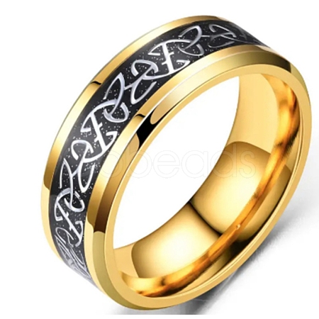 Titanium Steel Triquetra/Trinity Knot Finger Rings for Men Women PW-WG54165-09-1
