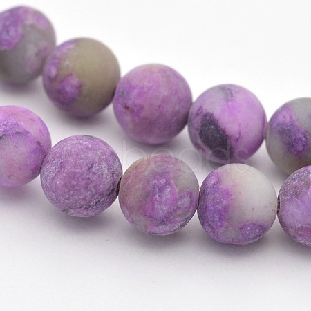 Natural & Dyed Gemstone Round Beads Strands X-G-D661-4mm-1-1