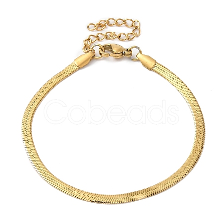 Ion Plating(IP) 304 Stainless Steel Herringbone Chain Bracelet for Men Women BJEW-Q998-01G-1