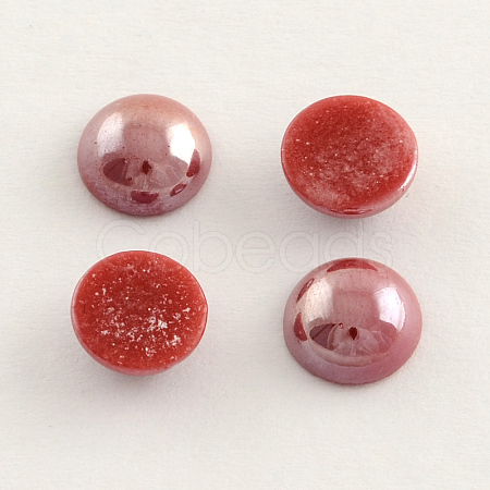 Pearlized Plated Opaque Glass Cabochons PORC-S801-3mm-24-1