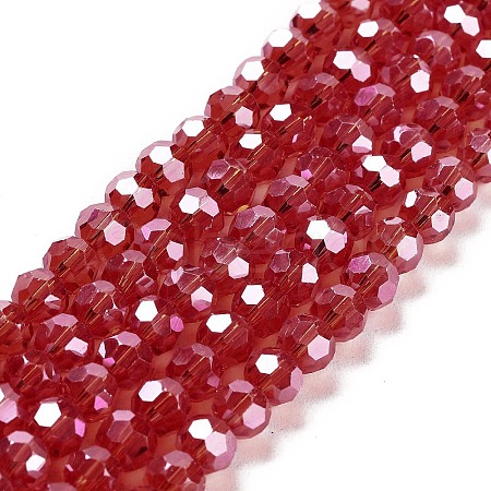 Electroplate Transparent Glass Beads Strands EGLA-A035-T6mm-A01-1