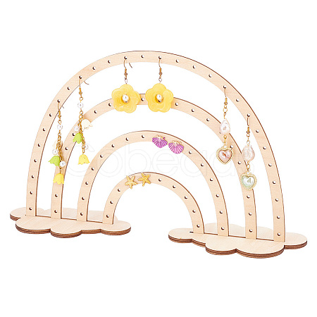 Rainbow Wood Earring Display Stands EDIS-WH0030-26-1