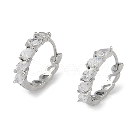 Glass Leaf Hoop Earrings EJEW-L292-008P-1