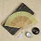 Chinese Style Wood Folding Fan with Tassel, for Party Wedding Dancing Decoration, Mint Cream, 210mm