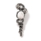 Natural Howlite Pendants, with Alloy  Findings, Antique Silver, 61.5x20x8mm, Hole: 9.5x7mm