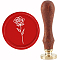 Brass Wax Seal Stamp with Handle, for DIY Scrapbooking, Rose Pattern, 3.5x1.18 inch(8.9x3cm)