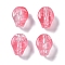 Baking Paint Glass Beads, Skull, Cerise, 10x8x7.5mm, Hole: 1mm