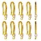 10 Pair Brass Micro Pave Clear Cubic Zirconia Earring Hooks, Ear Wire, with Loops, Circle, Real 18K Gold Plated, 18.5mm, Hole: 1.2mm, Pin: 0.9mm