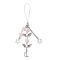 Imitation Gemstone Acrylic Mobile Straps, with Alloy Charms, Heart Wing Moon Star, Pink, 130mm