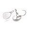 Non-Tarnish 304 Stainless Steel Leverback Earring Findings, Cabochon Settings, Teardrop, Stainless Steel Color, Tray: 14x9.2mm, 22.5mm, Pin: 0.9mm