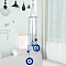 Printed Iron Wind Chime, with Glass Beads, for Outdoor Garden Home Hanging Decoration, Evil Eye, 580mm