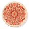 Porcelain Cup Mats, Flat Round Shape Mandala Pattern Coaster, Bisque, 90mm