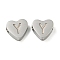 Tarnish Resistant 304 Stainless Steel Beads, Heart with Letter, Stainless Steel Color, Letter Y, 7x8x3mm, Hole: 2mm