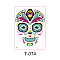 Heat Tranfer Printing Luminous Body Art Face Tattoo Sticker, Skull, for Halloween, Colorful, 21x15cm