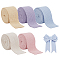 BENECREAT 5Pcs 5 Colors Polyester Ribbons, Garment Accessories, Flat, Mixed Color, 1 inch(25mm), about 1.09 Yards(1m)/pc, 1pc/color