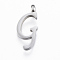 Tarnish Resistant 304 Stainless Steel Pendants, Initial Letter, Letter.G, Stainless Steel Color, 18x8x2mm, Hole: 2mm